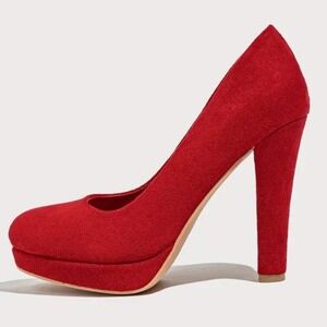 Torrid Red Faux Suede Platform High Heel Pumps Women's Size 11 $65